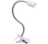 CXtech Portalámpara E27 Lámpara Pinza con Cuello de Cisne Ajustable 360° de 40 CM Lámpara Escritorio LED Lámpara de Clip Flexible Lámpara de Lectura Nocturna Blanco (EU)