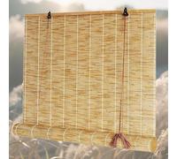 CXUEHNL Estor Enrollable De Bambú Persiana Ajustable Opaca de Ocultación Decorativa para Jardín Porche Anti-UV con Elevador 60 70 90 110 125 135 160 175cm Persianas de Caña Enrollables Natural