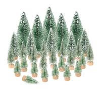 CxutSa 30 Piezas Mini Árboles de Navidad Artificiales, Pequeños con Efecto Nieve, 4,5/6,5/8,5/11,5 cm, para Decoración de Mesa en Miniatura, Escaparate de Invierno, Decoración Navideña (Verde)