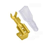 CXVFY 6,3mm 4,8mm correa Anti-trasero enchufe de bloqueo automático resorte prensado en frío bloque de terminales alambre junta de cobre DJ6212-4.8B DJ6212-6.3B (Color : 50 4.8mm 50 Sheath)