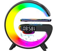CXWK Altavoz con luces - para carga inalámbrica LED en forma de G | Cambio de color Temporizador Despertador Cargador Soporte Komodo Lámpara LED Música Altavoz para Escritorio
