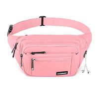 CXWMZY Riñonera para mujeres y hombres, riñonera con múltiples bolsillos, gran capacidad, impermeable, informal, para viajar, hacer ciclismo, correr, hacer senderismo, Rosado, Talla única, Moderno