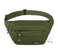 CXWMZY Riñonera para mujeres y hombres, riñonera con múltiples bolsillos, gran capacidad, impermeable, informal, para viajar, hacer ciclismo, correr, hacer senderismo, Verde, Talla única, Moderno