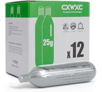 CXWXC Cartuchos de CO2 roscados de 16 g para neumáticos de Bicicleta - Cartucho para inflador de CO2 con conexión roscada, Bomba de CO2 para Bicicletas de Carretera y montaña (C02-25G-12PCS)