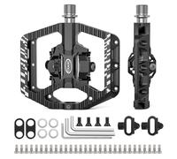 CXWXC Pedales de Bicicleta con Clic y Pedales Planos con 3 rodamientos, Pedales de Aluminio MTB, 9/16 Pulgadas, Pedales de Bicicleta para Bicicleta de Carretera, Bicicleta de montaña (Negro)