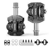 CXWXC Pedales de Bicicleta, SPD con 3 rodamientos sellados, Pedal Plano y de Clic, Pedales Ligeros de Aluminio MTB de 9/16 Pulgadas con Tacos para MTB, Bicicleta de Carretera (Negro)