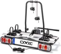 CXWXC Portabicicletas de Enganche para 2 Bicicletas Eléctricas, Carga Máxima 60 kg, Portabicicletas para Bola de Remolque con Luz Trasera