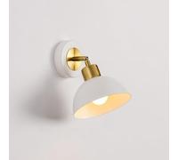 CXYWBD 1-Light Bedside Adjustable Lamps Metal Small Lights Nordic Dormitory Bedroom Wall Lighting Fixture Minimalist Home Hotel Office Decoration Wall,White+Gold