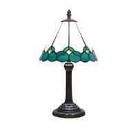 CXYWBD 14.4" Vintage Table Lamp, Blue Butterfly Pattern Stained Glass, Bedroom Dining Room Bedside Night Light Suitable for bedrooms, Living Rooms, Offices, Book