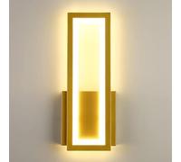 CXYWBD 17W Rectangle Sconces Indoor Iron Lantern Lamp Wall Mounted Light for Study Living Room Dresser Home Bedside Decor Lamp((Go
