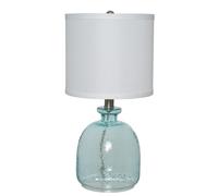 CXYWBD 18.5-Inch Ocean Blue Textured Glass Table Office, Dorm Or Bedroom, Reading Bedside Lamp, Not Included Suitable for bedrooms, Living Rooms, Offices, Book