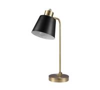 CXYWBD 18" Matte Brass Finish Table Lamp with Black Metal Shade, Adjustable Pivot Joint, Home Office Suitable for bedrooms, Living Rooms, Offices, Book