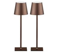 CXYWBD 2-Pack Cordless Table Lamp, Stepless Dimming, Rechargeable Battery, Bedroom/Cafe/Restaurant/Terrace, Brown Suitable for bedrooms, Living Rooms, Offices, Book