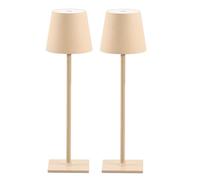 CXYWBD 2-Pack Cordless Table Lamp, Stepless Dimming, Rechargeable Battery, Bedroom/café/Restaurant/Terrace, Khaki Suitable for bedrooms, Living Rooms, Offices, Book