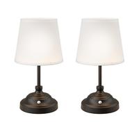 CXYWBD 2-Pack of Cordless Desk Lamps, Rechargeable Battery Powered, with Fabric Shades, 3-Tone Lighting, Desks and Bedsides Suitable for bedrooms, Living Rooms, Offices, Book(Black)