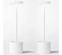 CXYWBD 2-Pack Outdoor Lamps, Cordless Rechargeable, Battery Powered Dimmable Table Lamp Dining Room/Patio, White Suitable for bedrooms, Living Rooms, Offices, Book