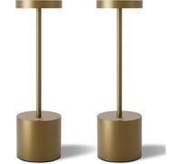 CXYWBD 2-Pack Portable Desk Lamp, Rechargeable, Metal Three-Color Stepless Dimming, Outdoor/Cafe/Restaurant, Titanium Suitable for bedrooms, Living Rooms, Offices, Book