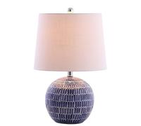 CXYWBD 21" Ceramic Table Lamp, Nightstand, Bedroom, Room, Office, Bookcase, LED Included, Navy Blue Suitable for bedrooms, Living Rooms, Offices, Book