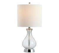 CXYWBD 21" Metal/Bubble Glass Table Lamp with LED Bedroom Room Office Bookcase, Clear/Chrome Suitable for bedrooms, Living Rooms, Offices, Book