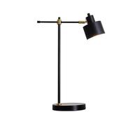CXYWBD 22.25" Metal LED Table Lamp with Gold and Matte Accents Office Room Nightstand, Light Included, Black Suitable for bedrooms, Living Rooms, Offices, Book
