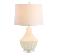 CXYWBD 24.5-Inch Ceramic Table Lamp with Cotton Lampshade Bedroom, Room and Office Suitable for bedrooms, Living Rooms, Offices, Book(Cream)