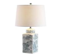 CXYWBD 24."Chinese Style Table French Bedside Lamp Bedroom Room Office Bookcase with LED, Blue/White Suitable for bedrooms, Living Rooms, Offices, Book