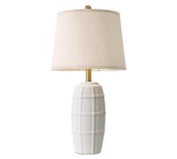 CXYWBD 25.5 Inch Ceramic Linen Lampshade, Bohemian Vintage Table Lamp Bedroom Room, Desk Decoration Suitable for bedrooms, Living Rooms, Offices, Book(White)