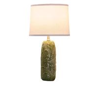 CXYWBD 25 Inch Green Ceramic Table Lamp, Set of Two, White Lampshade, with Leaf Pattern Room Bedroom Bedside Suitable for bedrooms, Living Rooms, Offices, Book(1 Pack)