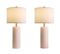 CXYWBD 27.5 Inch Pink Ceramic Table Set of Two, Girl'S Bedroom Room Nightstand Bedside Lamp Suitable for bedrooms, Living Rooms, Offices, Book