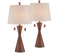 CXYWBD 28.75" High Table Lamp with Wheat Fabric Lampshade Bedroom, Room, Home, Nightstand, Office, Entryway Suitable for bedrooms, Living Rooms, Offices, Book(Two Set)