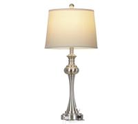 CXYWBD 28.75" Minimalist Table Lamp with Three-Way Touch Control Metal Base Bedroom and Office, Including Suitable for bedrooms, Living Rooms, Offices, Book(Silver)