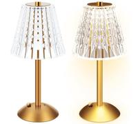 CXYWBD 2pcs LED Portable Cordless Gold Table Lamp, Touch Rechargeable, 3 Colors Dimmable, Bedroom Dining Room Suitable for bedrooms, Living Rooms, Offices, Book