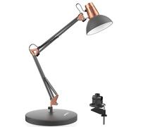 CXYWBD Adjustable Gooseneck Metal Table Swing Arm Desk Lamp with On/Off Switch, Clip, Bedroom, Study and Office Suitable for bedrooms, Living Rooms, Offices, Book(Sand Black)