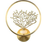 CXYWBD All-Copper Chinese Coral Decorative Wall Lamp, 19W - Ring Warm Light with Living Room Decoration Lights Bedroom Bedside