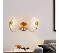 CXYWBD All Copper Lamp LED Light Study Bedroom Bedside Crystal Wall Lighting Fixtures Compatible with Living RoomChandelier,One Color-2lights