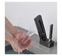 CXYWBD All Copper Waterfall Bathroom Faucet Hot and Cold Mixer for Household Vanity Single Hole with Hollow Basin Beneath