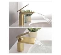CXYWBD All Copper Waterfall Bathroom Vanity Mixer Faucet for Hot and Cold Water Single Hole Basin Faucet for Toilet Wash Basin and Table Basin