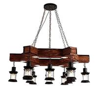 CXYWBD American Antique Chandelier Nostalgia Loft Solid Hanging Light Industrial Iron Glass Pendent Lamp 12 Lights Adjustable Chain E27 Compatible with Bar Restaurant,Pendant Lighting