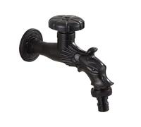 CXYWBD Antique Brass Wall Mounted Single Handle Cold Water Tap Valve Faucet for Garden Fountain Outdoor Use