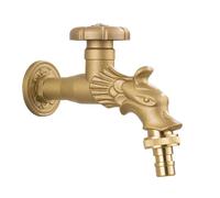 CXYWBD Antique Brass Wall Mounted Single Handle Water Tap Valve Faucet for Garden Fountain Outdoor Cold Water Tap