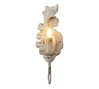 CXYWBD Antique Candle Lamp French Country Light Wood Farmhouse Wall Sconces for Bedroom Bedside Bathroom Vanity Lighting Fixture T-155(White)