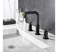 CXYWBD Basin Taps Basin Mixer Taps Bathroom Sink Taps Basin Faucets Brass Sink Faucet Bathroom Sink Faucet Widespead Three Holes Deck Mounted Toilet Mixer Hot/Cold Water Tap (Color : Rose Gold) Good