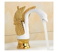 CXYWBD Bathroom Faucet Golden Classic Bathroom Basin Faucet High Short Optional Bird Shape Bubbler Gentle Effluent Hot and Cold Water Mixer Taps Drain Assembly (Color : Chrome Short)