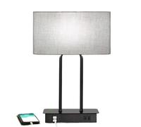 CXYWBD Bedside Touch Desk Lamp Dual Charging Ports and Power Socket, Dimmable, with, Bedroom, Office Suitable for bedrooms, Living Rooms, Offices, Book(Gray)