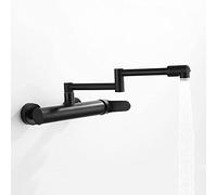 CXYWBD Black Kitchen Sink Faucet Mixer Tap with Wall Mounted Extension Single Handle Hot and Cold Water Pot Filler Multifunctional