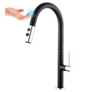 CXYWBD Black Touch Sensor Kitchen Faucet with Pull out Sprayer Hot and Cold Water Electroplated Finish