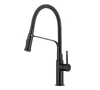 CXYWBD Brass Kitchen Faucet with Pull Down Sprayer and Single Handle Spring Spout for Hot Cold Water Mixers Brushed Nickel Finish Black Color Option