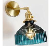 CXYWBD Brass Lamps with E26/E27 Base Glass Lampshade Sconces Personality Bedroom Bedside Wall Light for Dining Room Corridor Study,Shape1