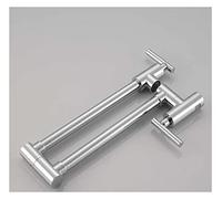 CXYWBD Brushed Gold Swivel Faucet Wall Mount Kitchen Bathroom Basin Mixer with Folding Spout Cold Water Tap for Vanity Sink Brass Construction Rotate Feature (Color: Brushed Gold Size