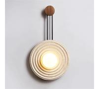 CXYWBD Circular Yellow Limestone Wall Lamp with Threaded Finish, Retro Spherical Glass, Dining Chandelier